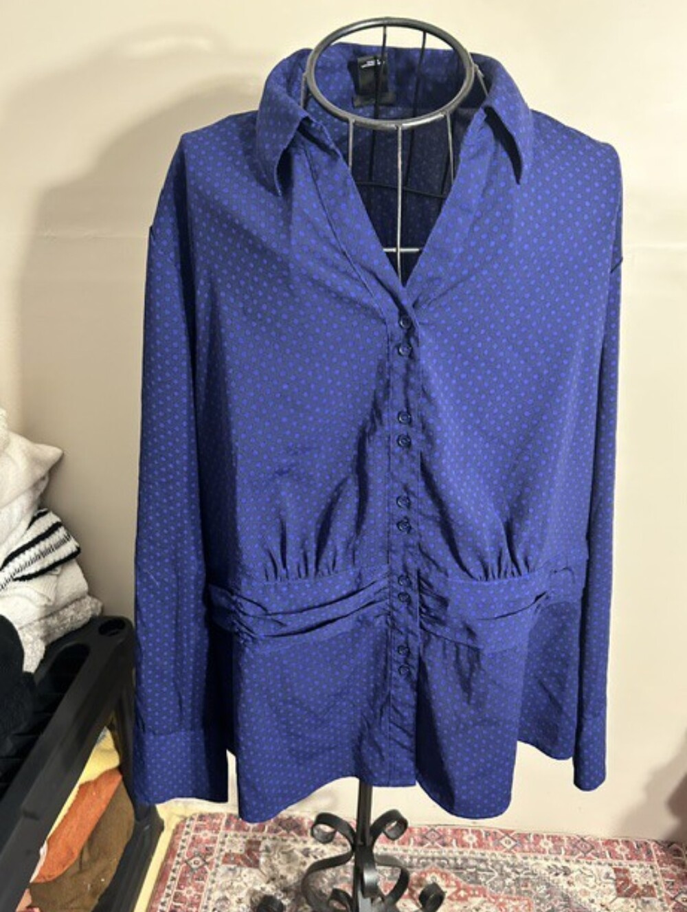 3x 3 x button casual dress wear shirt womens 3 x plus sized purple blue black